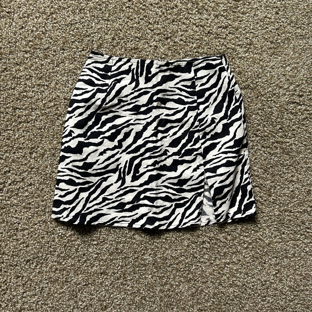Motel zebra print mini skirt XS
